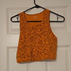 REI Orange Patterned Sports Bra